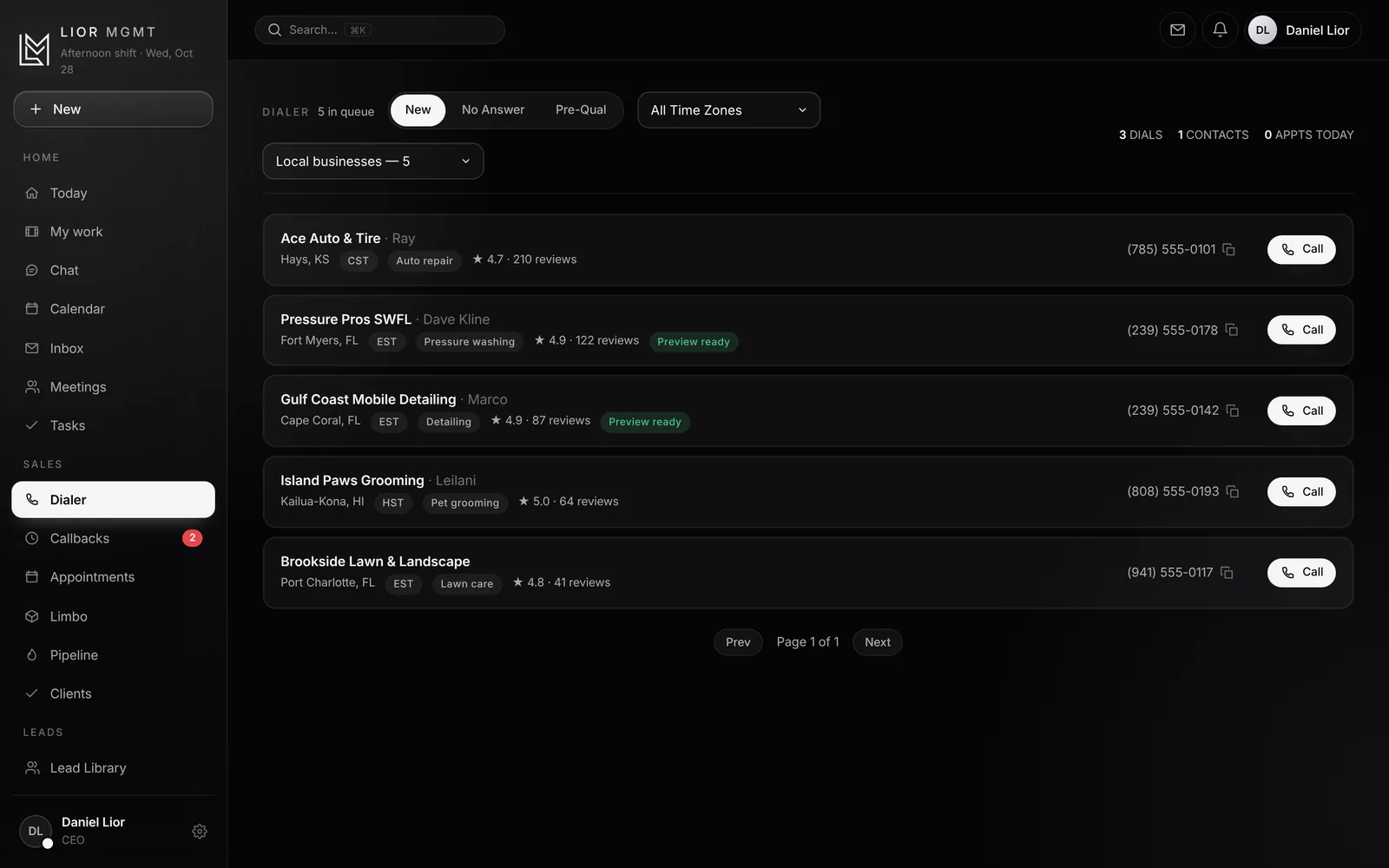 The CRM dialer: a call queue with click-to-call